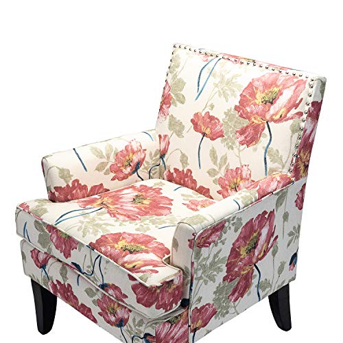 Modern Accent Chair with Arms and Wooden Legs P5378