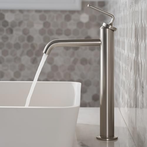 Single Handle Vessel Sink Bathroom Faucet with Pop-Up Drain in Brushed Gold Y20936