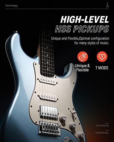 39" HSS Electric Guitar Kit with Amp, Bag, Accessories L589721