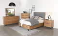 Queen Bedroom Set Light Honey Brown and Grey X739182