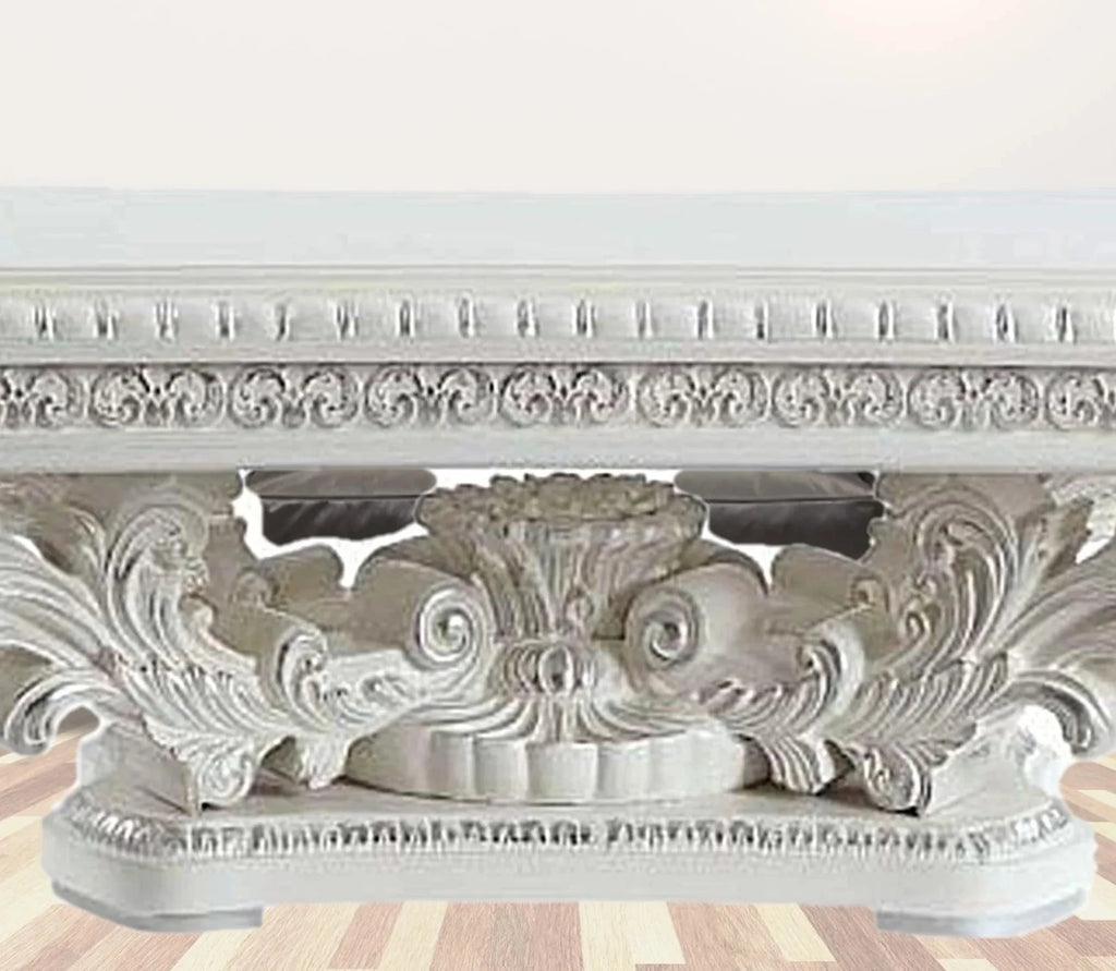 Antique White Manufactured Wood & Resin Rectangular Coffee Table Z59777