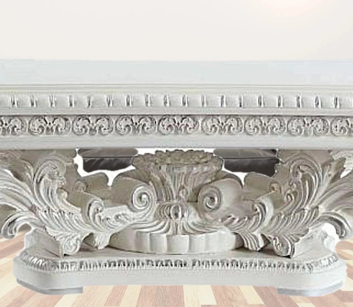 Antique White Manufactured Wood & Resin Rectangular Coffee Table Z59777
