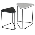 Black and White Triangle Marble Nesting Accent Tables J3318