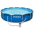 12 Ft x 30 Inches Metal Frame Above Ground Swimming Pool with Filter & Cover N1407