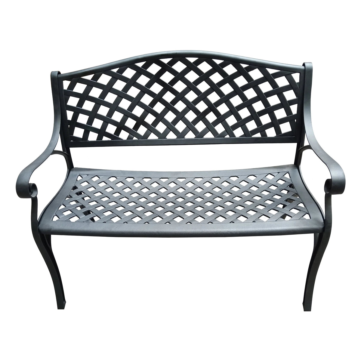 Black 40-in Aluminum Patio Bench L58982
