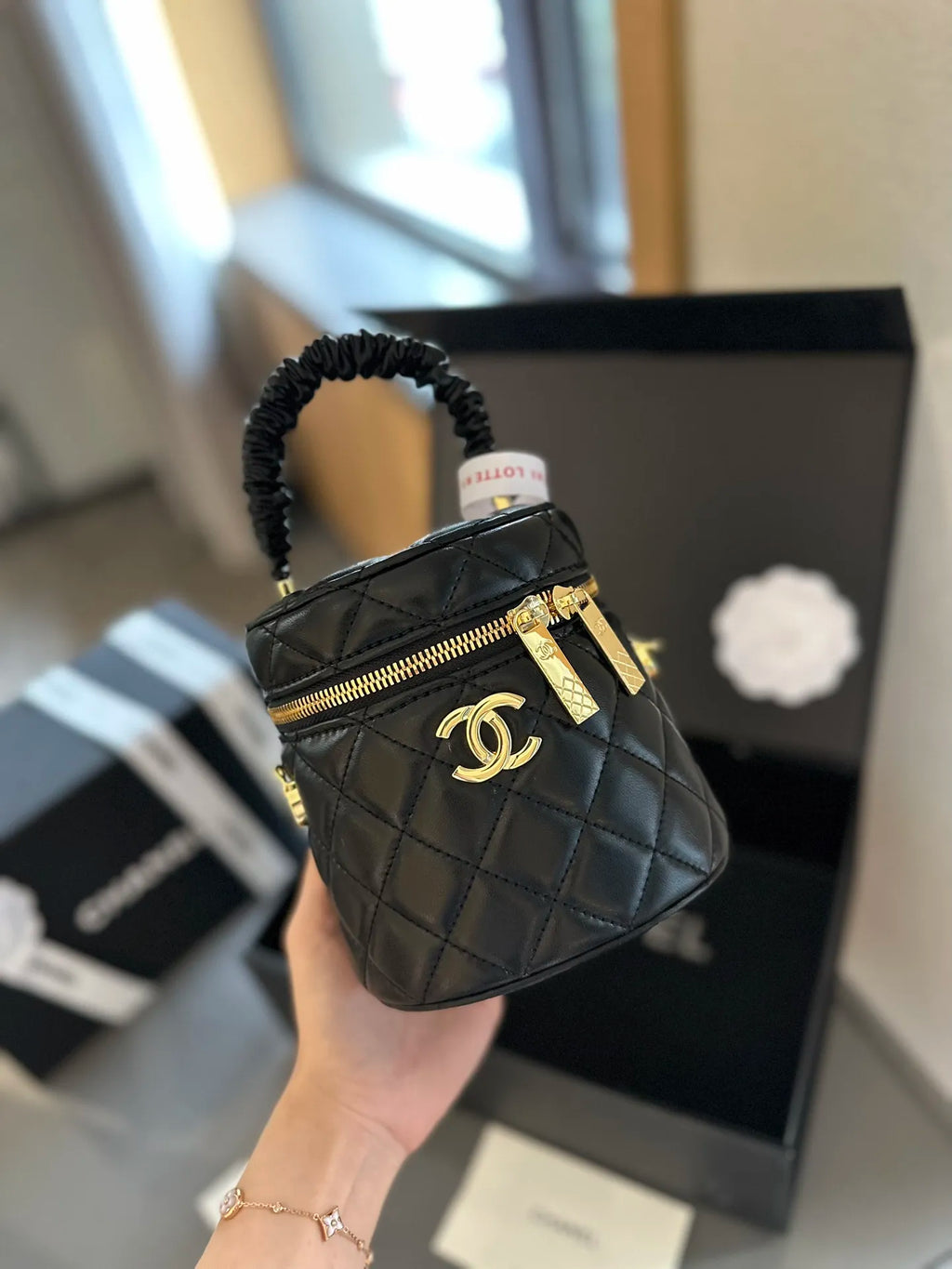 Quilted Lambskin Mini Vanity Case F2182