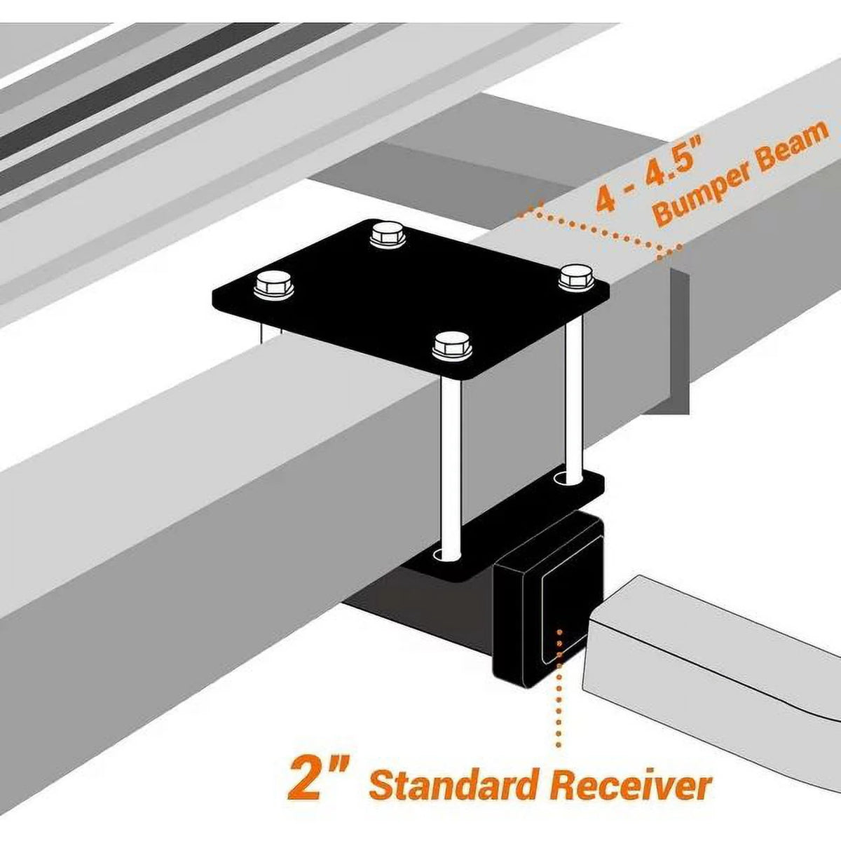 2 Receiver Trailer Bumper Hitch Adapter S86116
