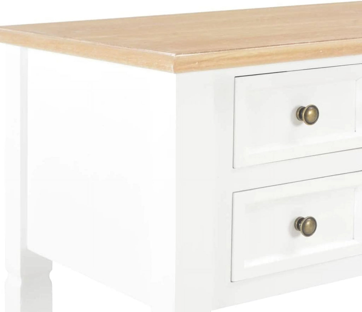 Brown and White 5 Drawer Wooden Writing Desk B272183