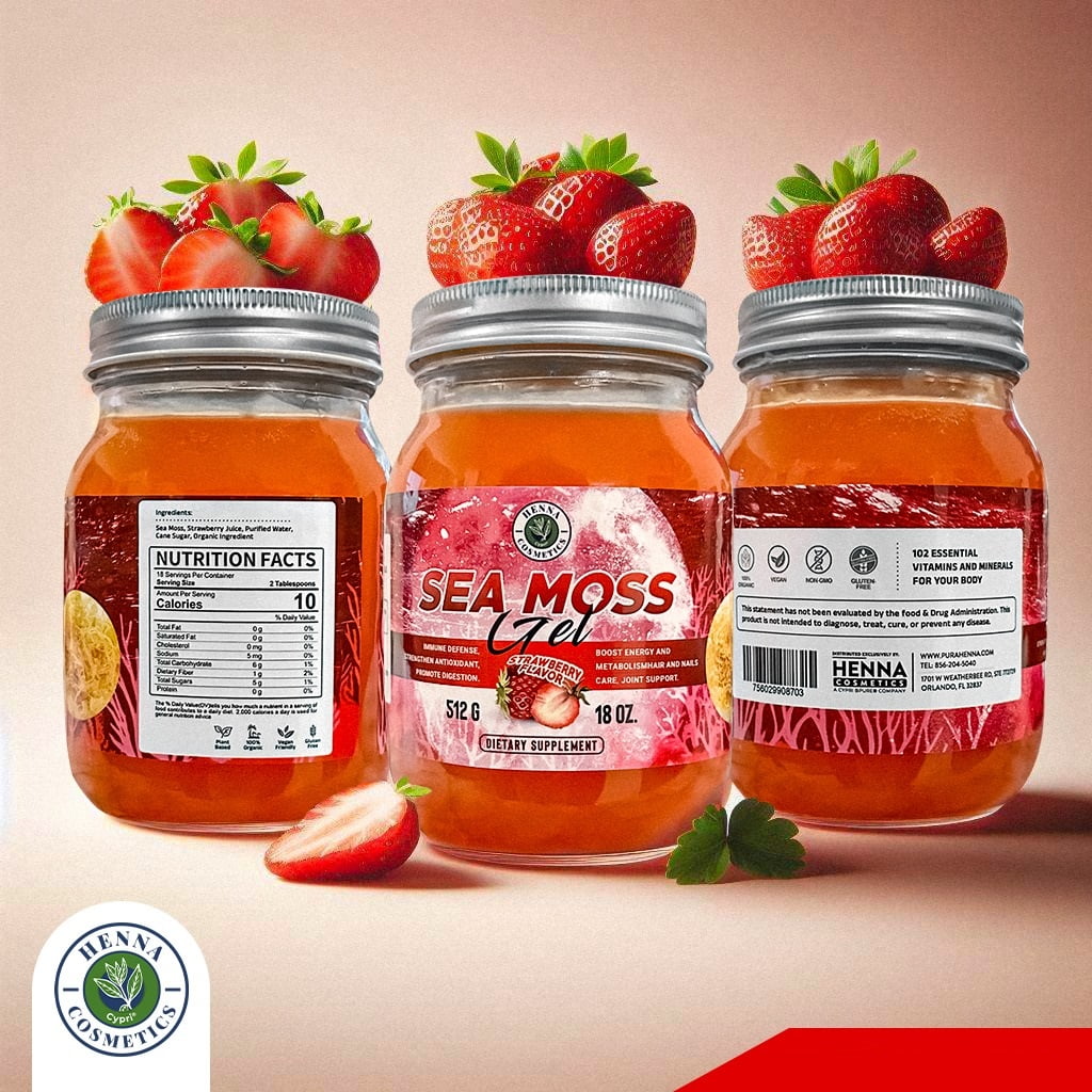 Strawberry Flavored Sea Moss Gel 18 OZ Z3183