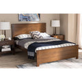 Brown-Finished Wood Twin Platform Bed K185