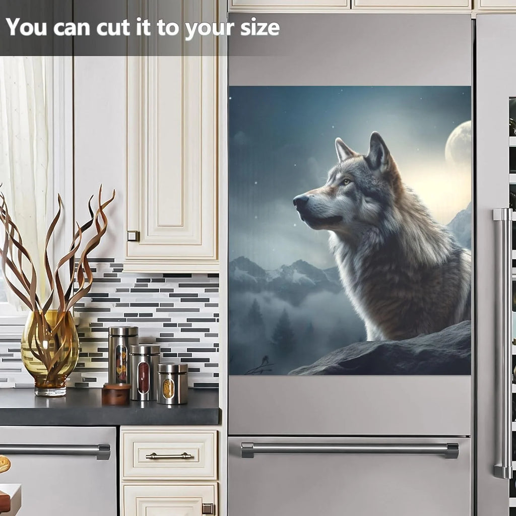 Magnetic Dishwasher Stickers Night Wolf Pattern 23in W x 26in H N700