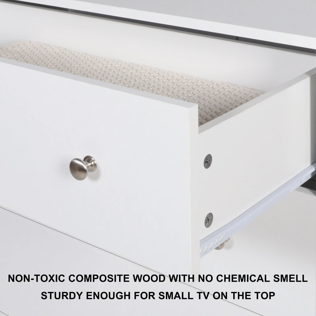 White 5 Drawer Dresser C5602