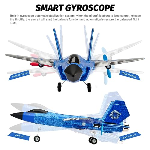 Remote Control Plane 2.4GHz RC Airplane with Gyro LED Lights Blue Z9048
