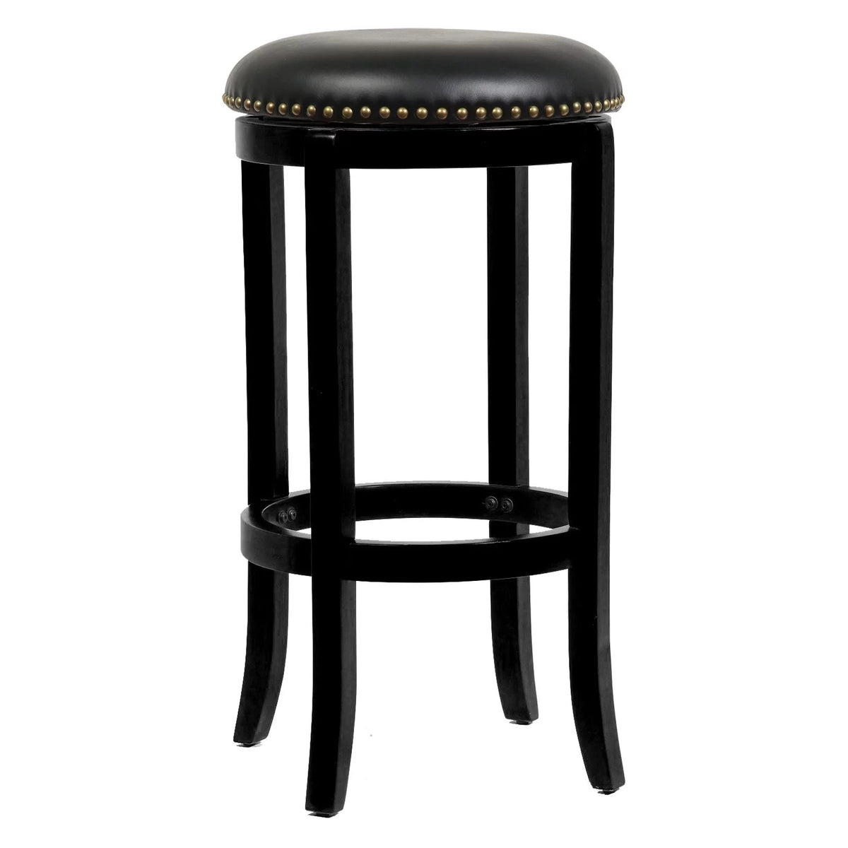 Black 24in. Backless Swivel Wood Counter Stool B72001