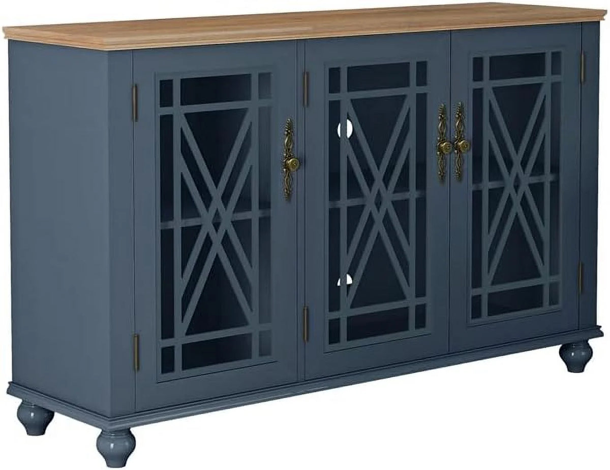 Vintage Wood Kitchen Accent Buffet Sideboard Cabinet Q87244