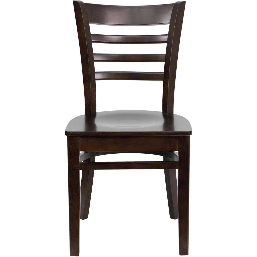 Ladder Back Walnut Wood Restaurant Chair C128