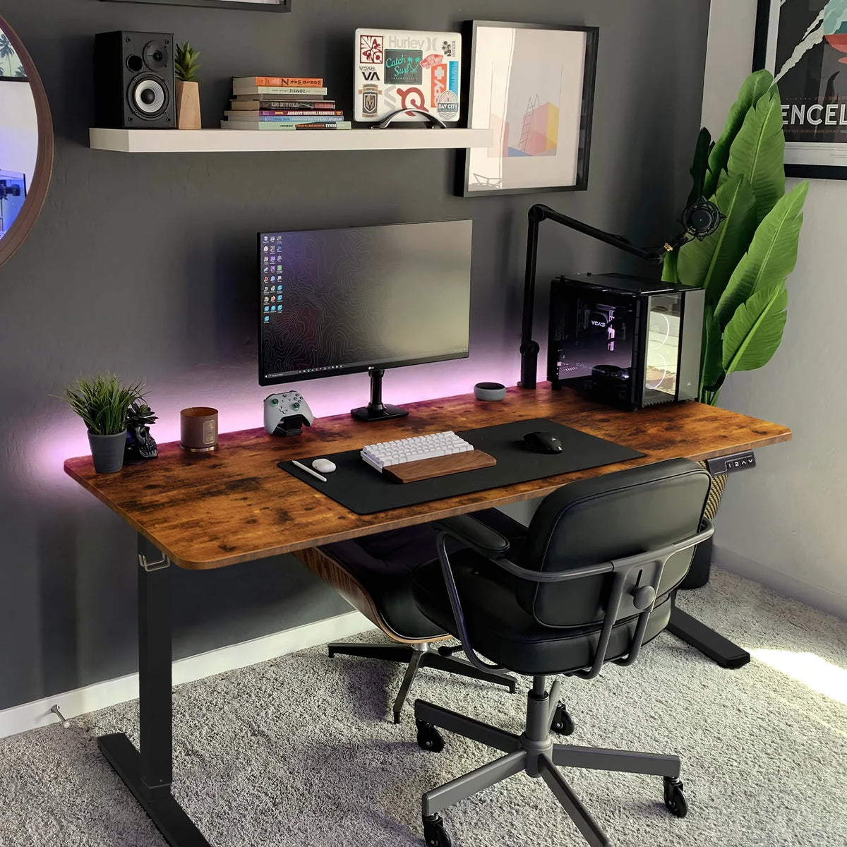 Electric Height Adjustable Standing Desk with Memory Preset, White P9221