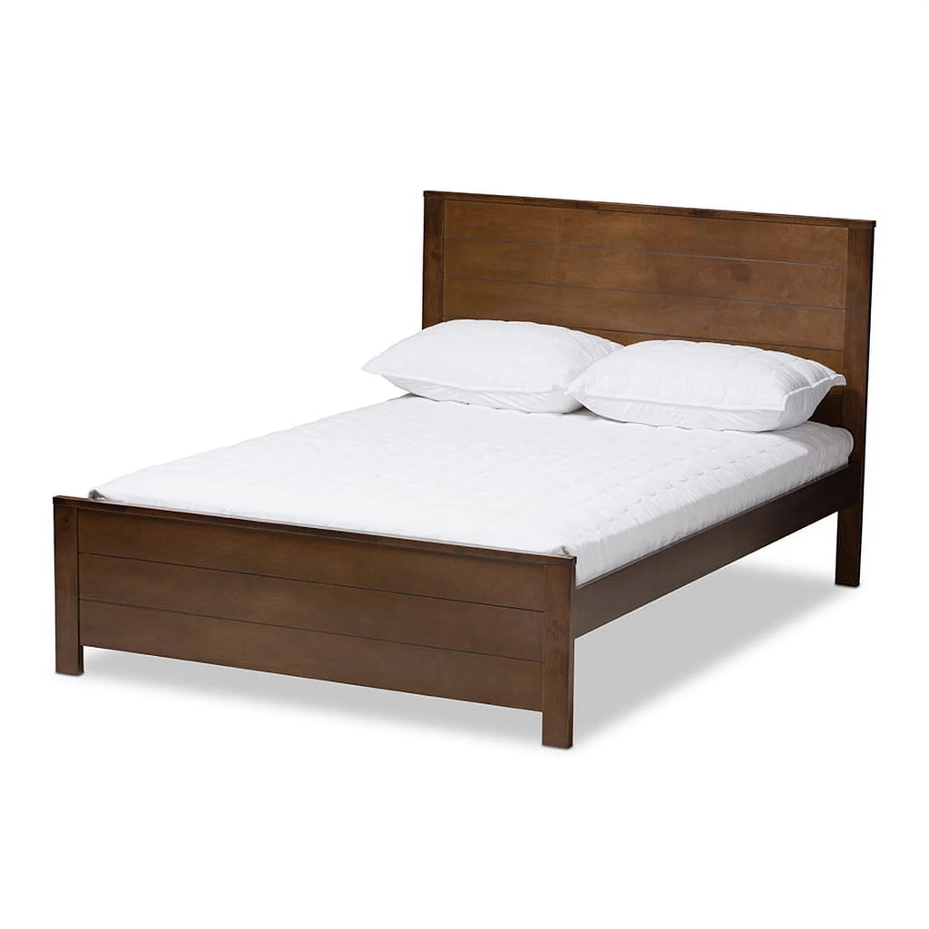 Brown-Finished Wood Twin Platform Bed K185