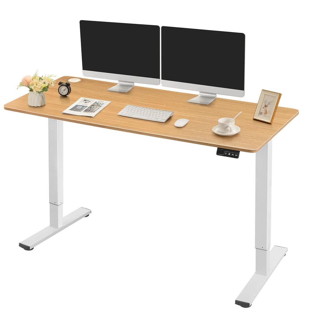Electric Height Adjustable Standing Desk with Memory Preset, White P9221