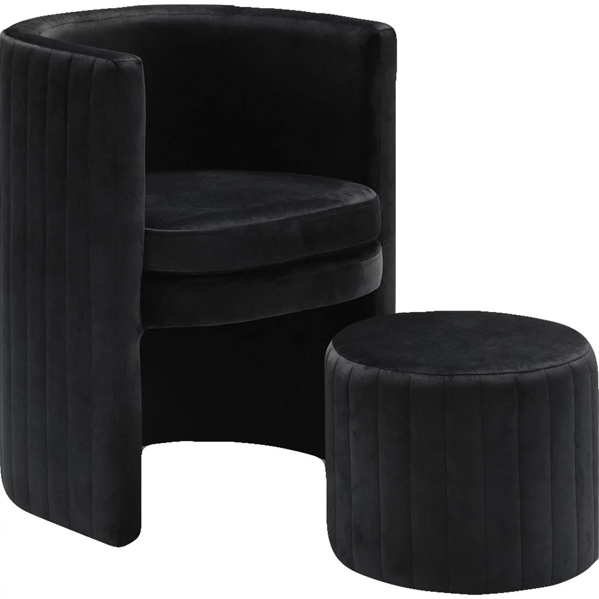 Black Velvet Accent Chair V92289