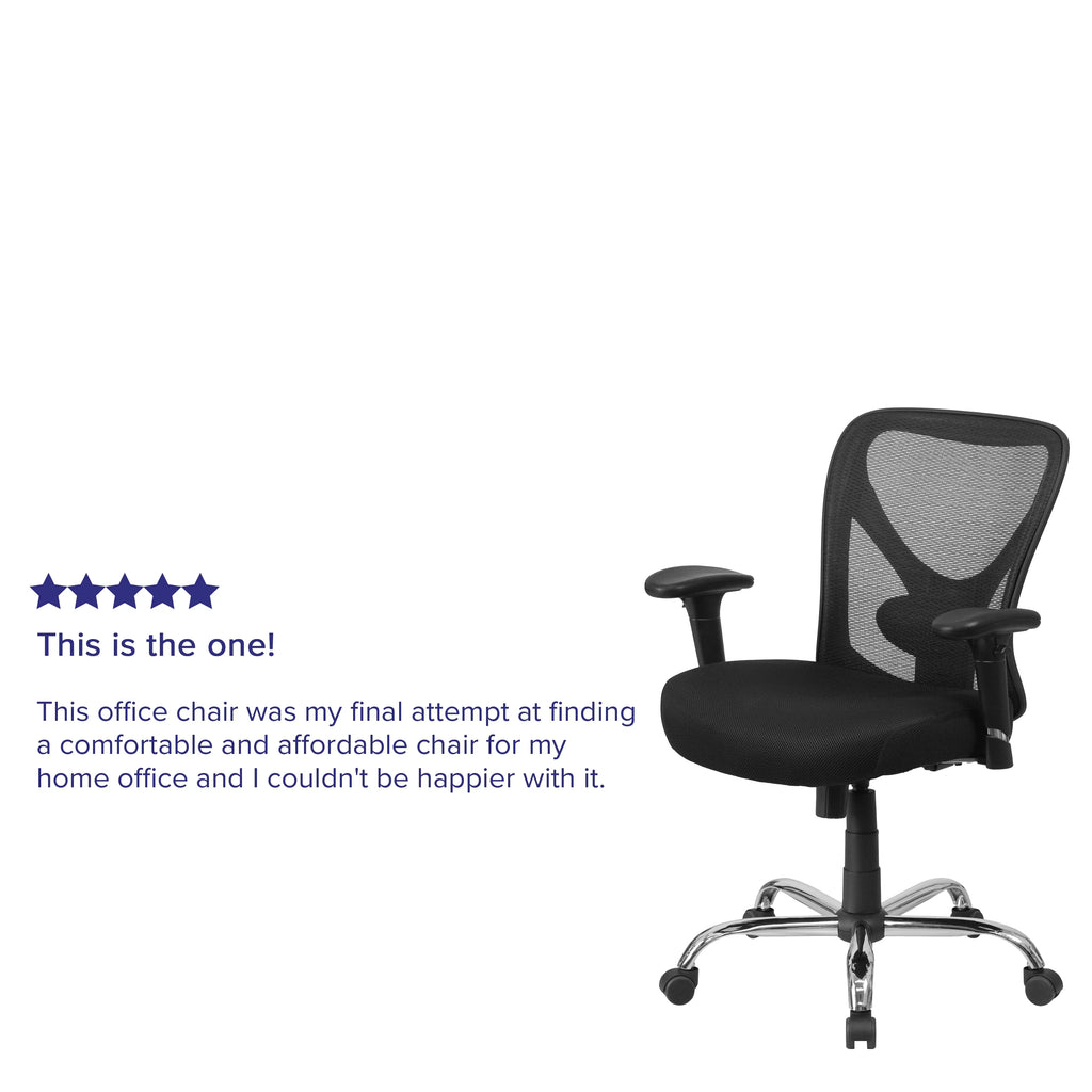 Black Mesh Ergonomic Task Office Chair with Adjustable Back and Arms Y307