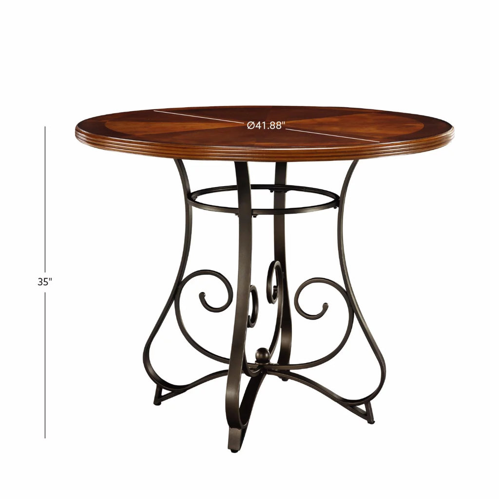 42" Wood and Metal Dining Table L719736