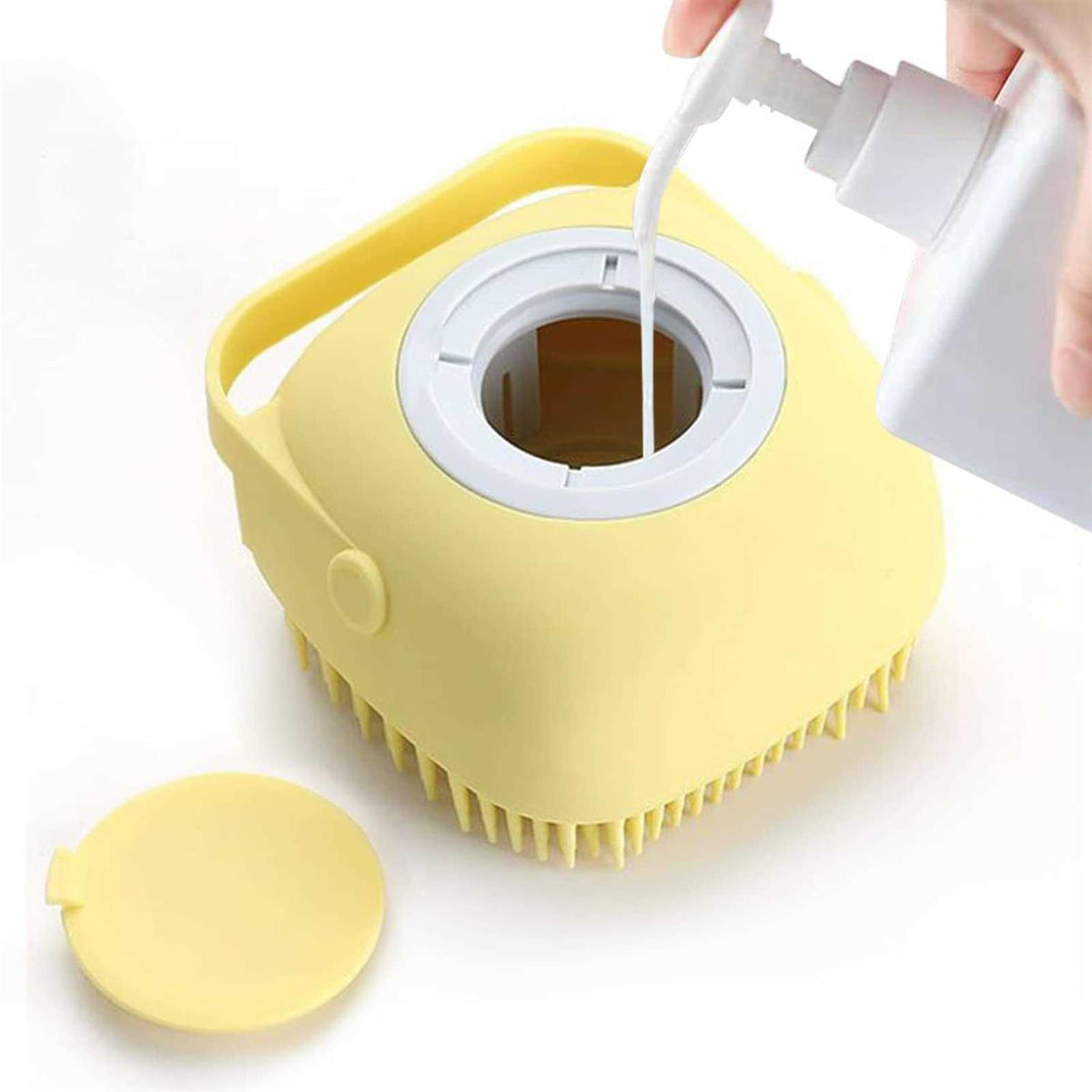 Pet Grooming Bath Massage Brush with Soap and Shampoo Dispenser K34804