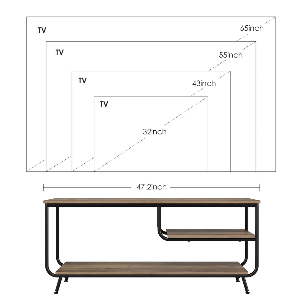 Wood 3 Tier TV Stand with Storage D667489