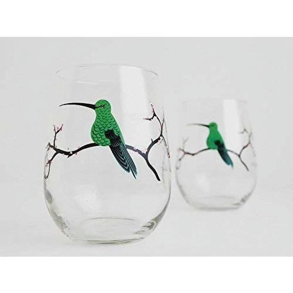 Set Of 4 Stemless Painted Glasses G985