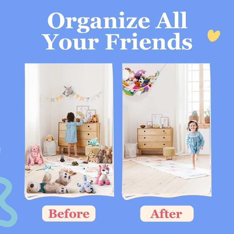 Stuffed Animal Hammock Corner Hanging Organizer White O62153
