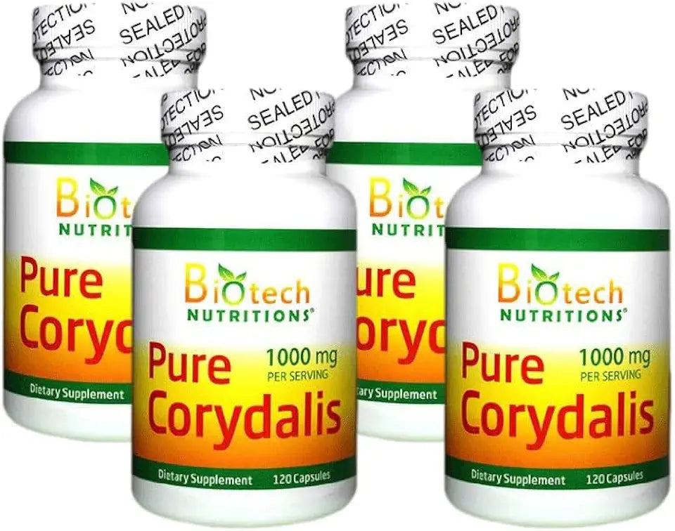 Corydalis 10:1 Extract 1000 mg 120 Count Pack of 4 Dietary Supplement J854352
