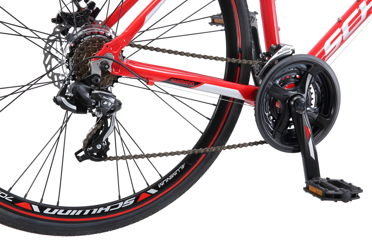 Red 21 Speed Hybrid Bike J550