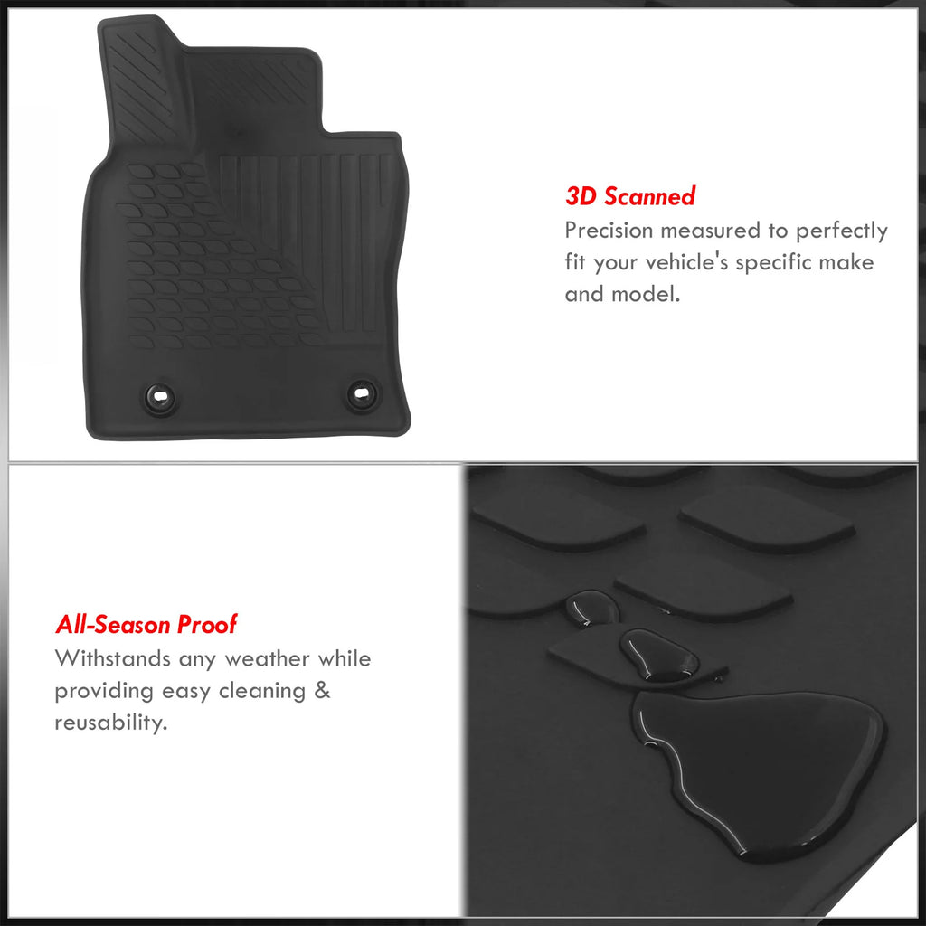 4-Piece All Weather TPE Rubber Floor Mats Front Rear Set J918