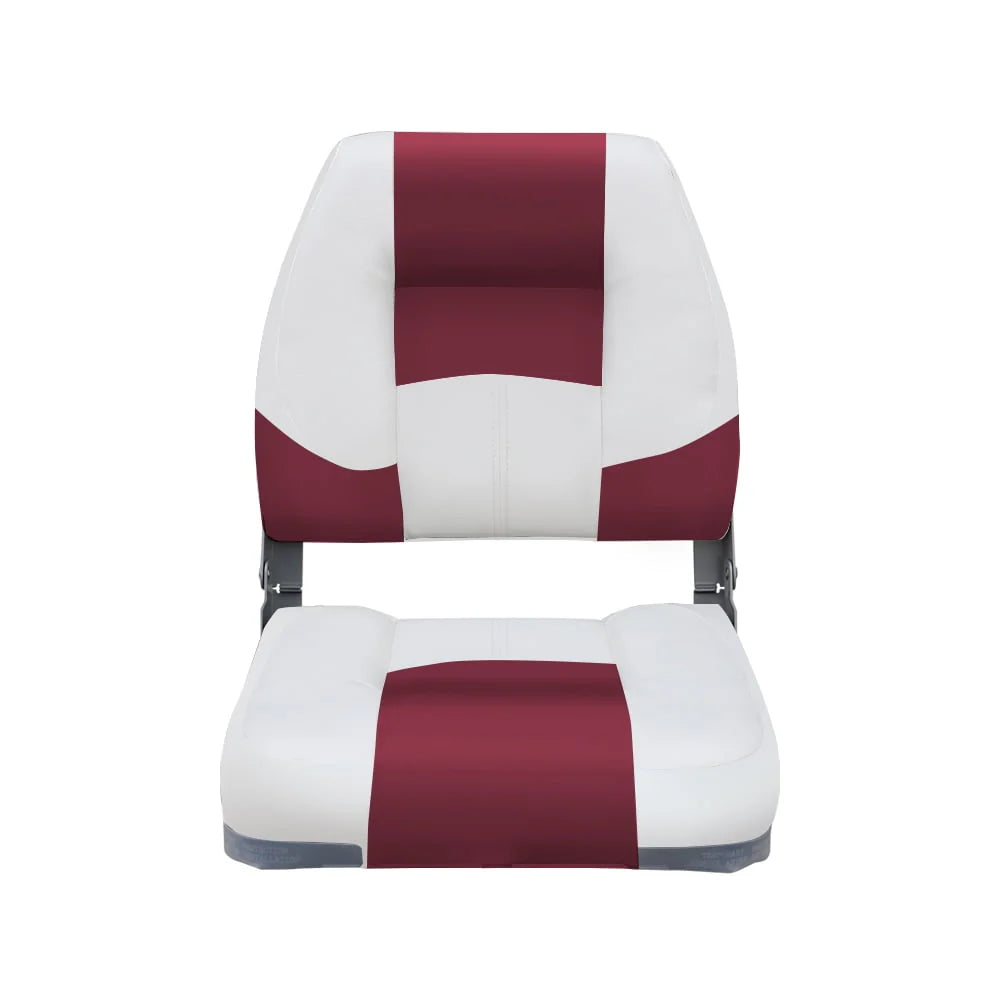 Folding Boat Seat White Charcoal 2 Seats T5238