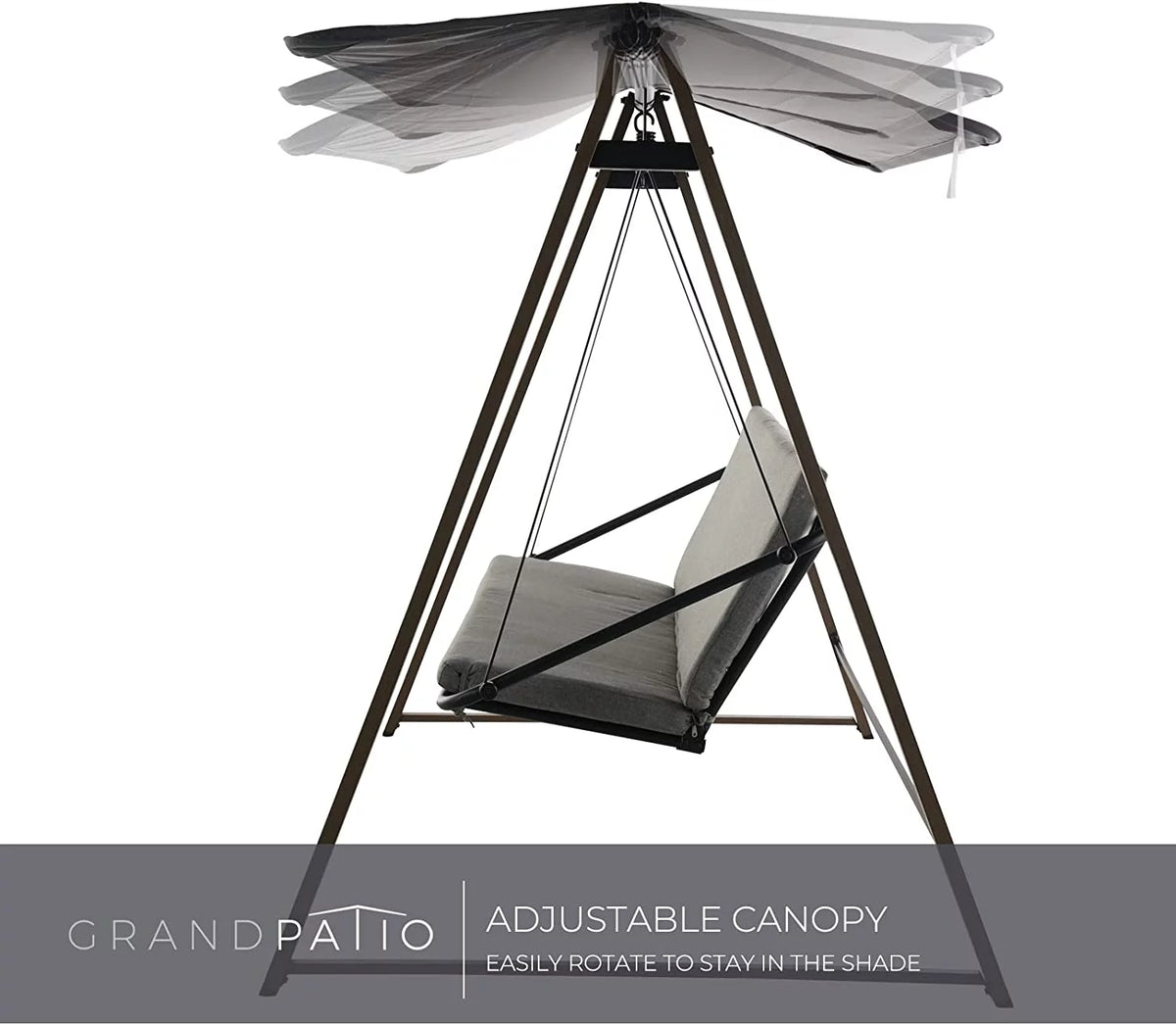 Gray 3-Seat Porch Swing with Stand P731