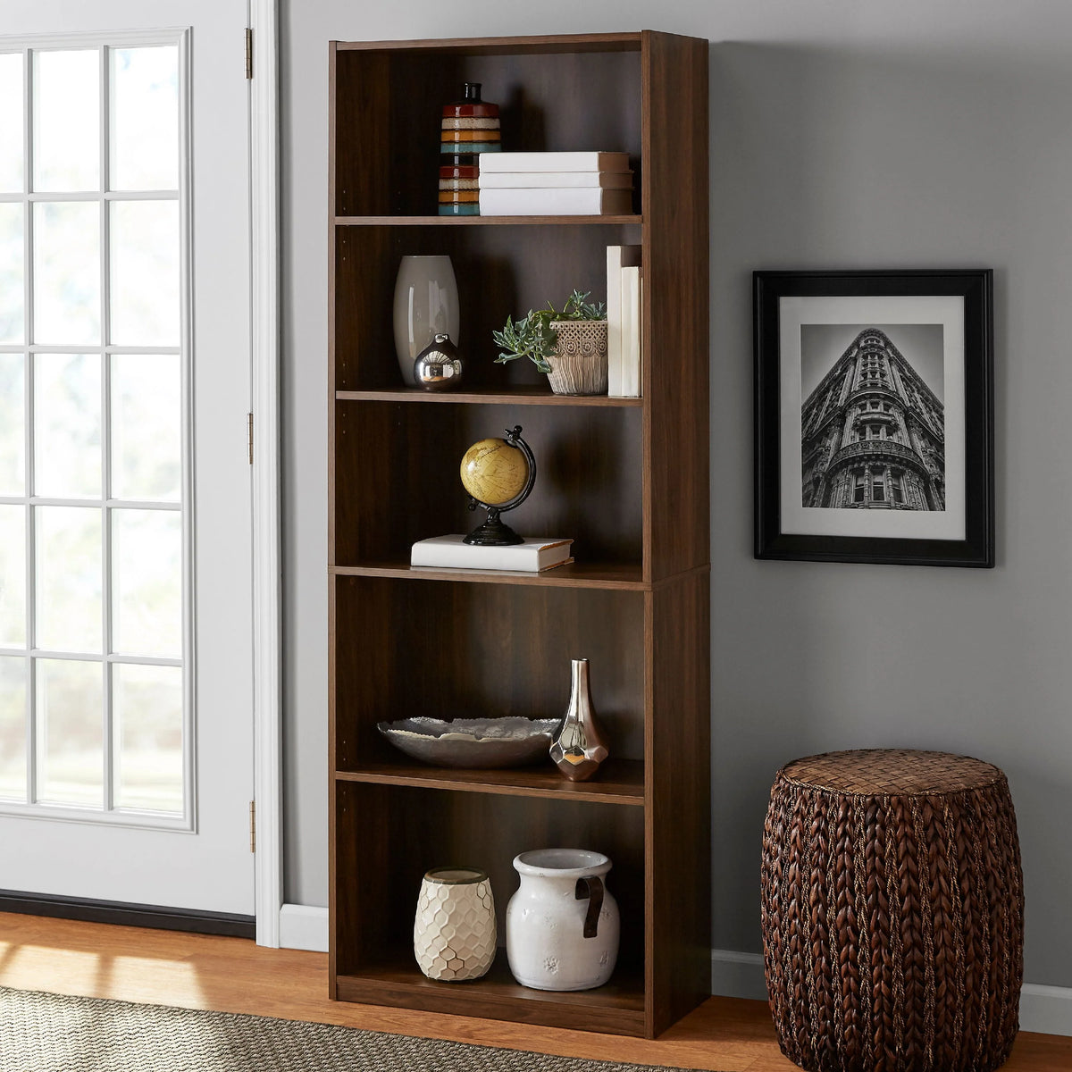 5-Shelf Bookcase with Adjustable Shelves L435