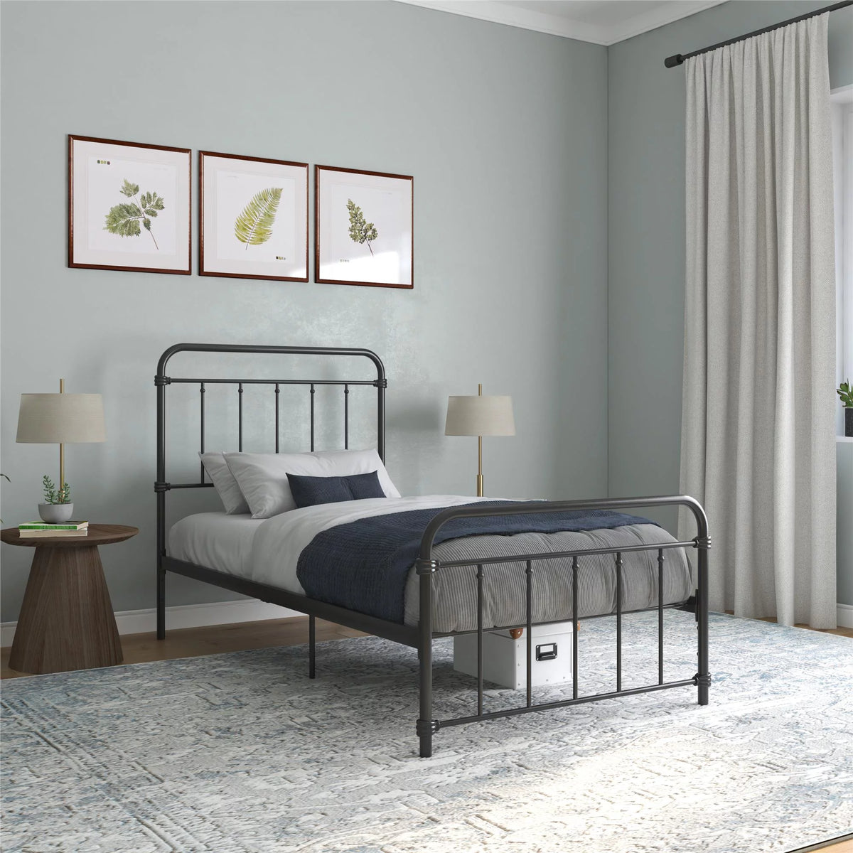 Black Twin Metal Platform Bed D996019
