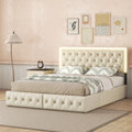 Beige Queen Upholstered Bed Frame with 4 Storage Drawers R7150