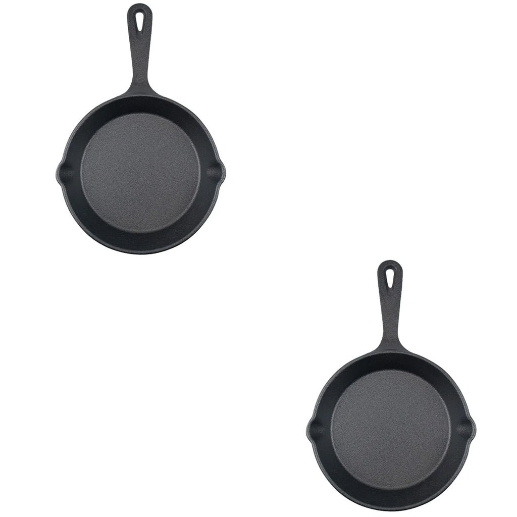 2pcs Mini Cast Iron Skillet Non-stick Frying Pan I199100