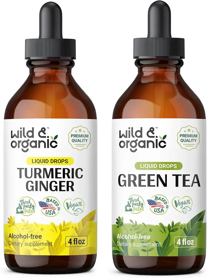 Turmeric Ginger Tincture 4 fl oz & Green Tea Tincture 4 fl oz E436373