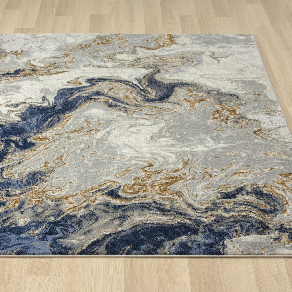 Blue Abstract 8x10 Area Rug A8724