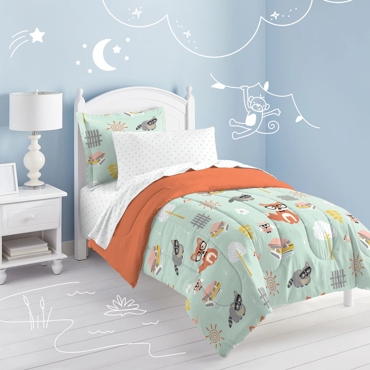 Twin 5 Piece Polyester Microfiber Comforter Set Z736