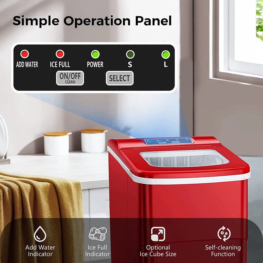 Portable Countertop Ice Maker with Ice Scoop and Basket X927