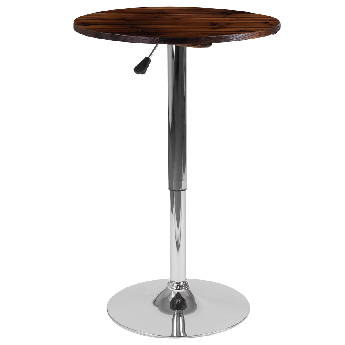 Round Adjustable Height Rustic Pine Wood Table S431