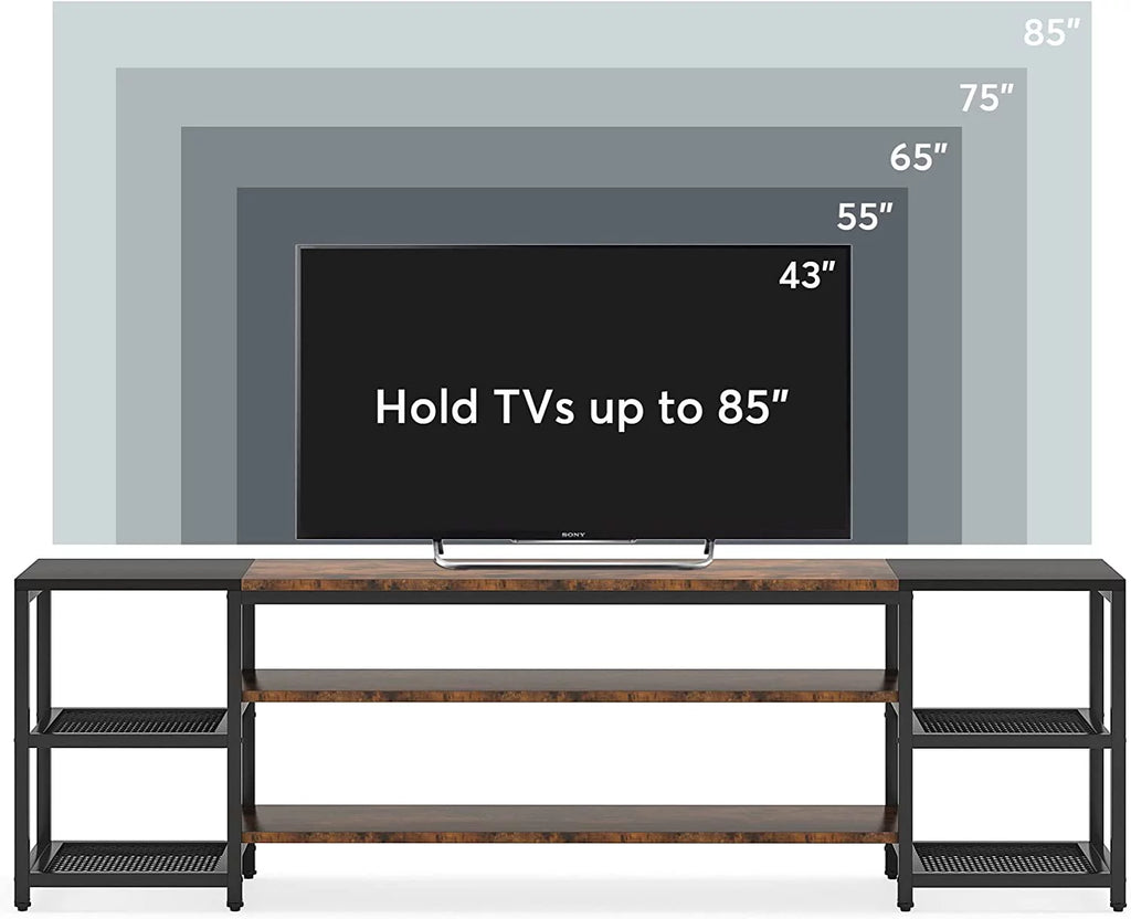 78" TV Stand with 3 Tier Storage Shelves S2218