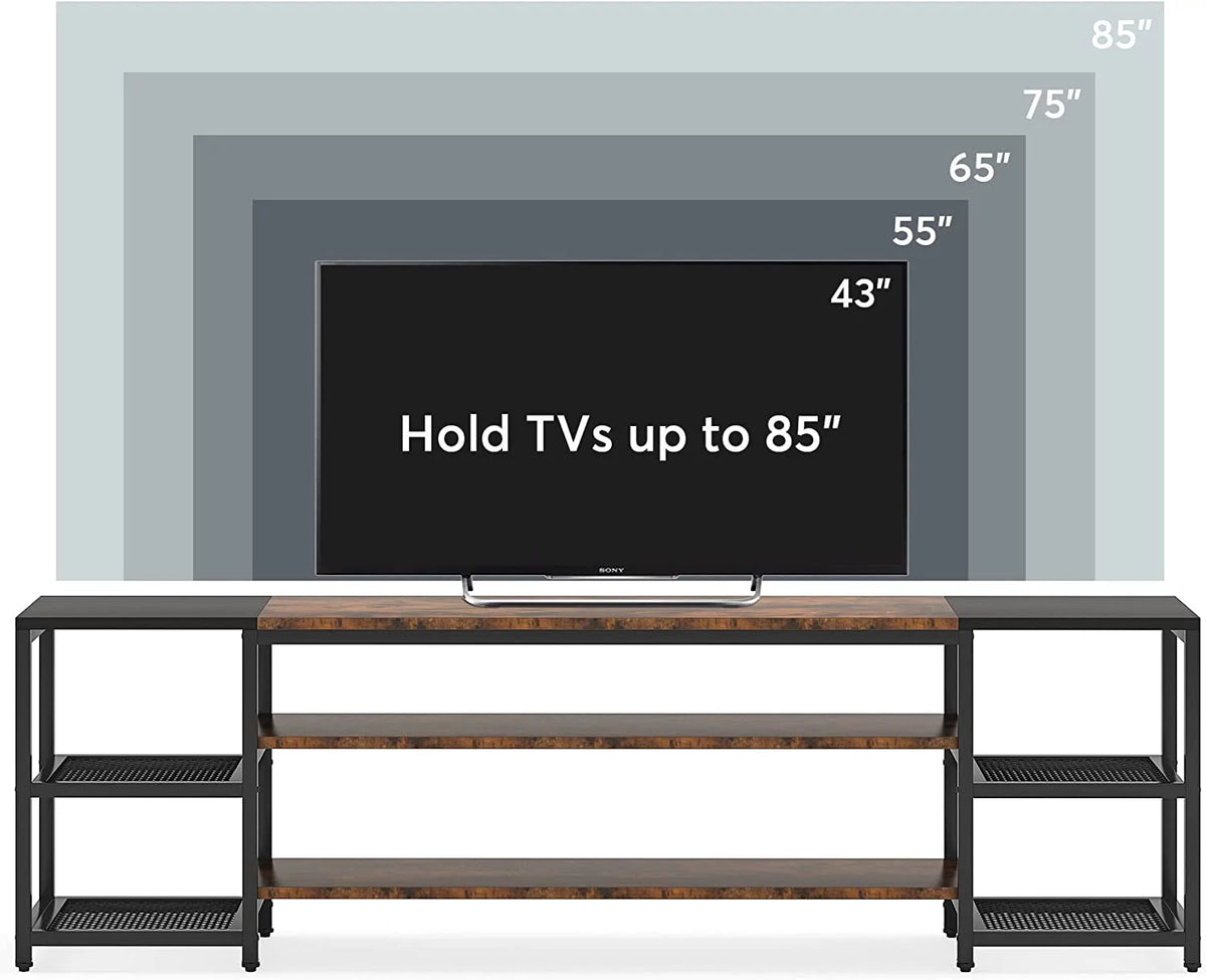 78" TV Stand with 3 Tier Storage Shelves S2218