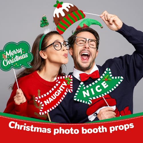 Christmas Photo Booth Props, 40Pcs Party Decorations P317