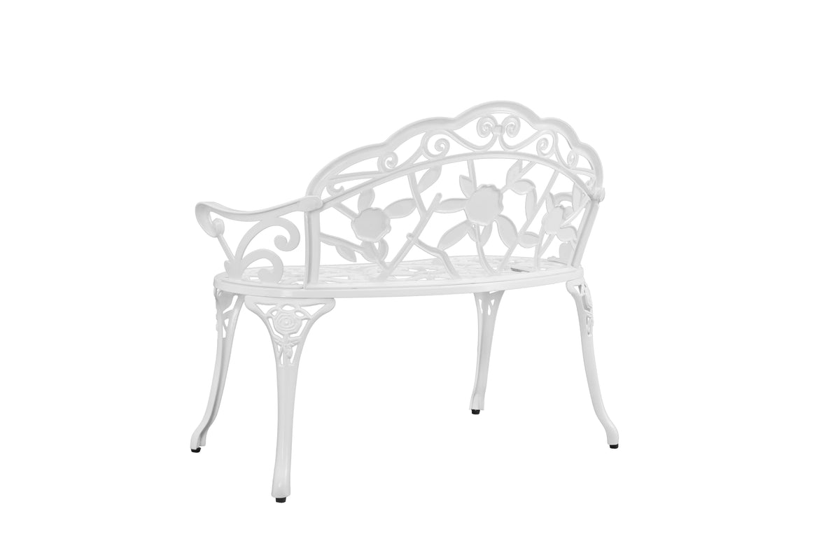 White Outdoor Aluminium Garden Bench D828255