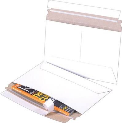 Self-Seal Side Loading Stayflats Mailers 9x22 x 6x22 White, 200 Pack J11816