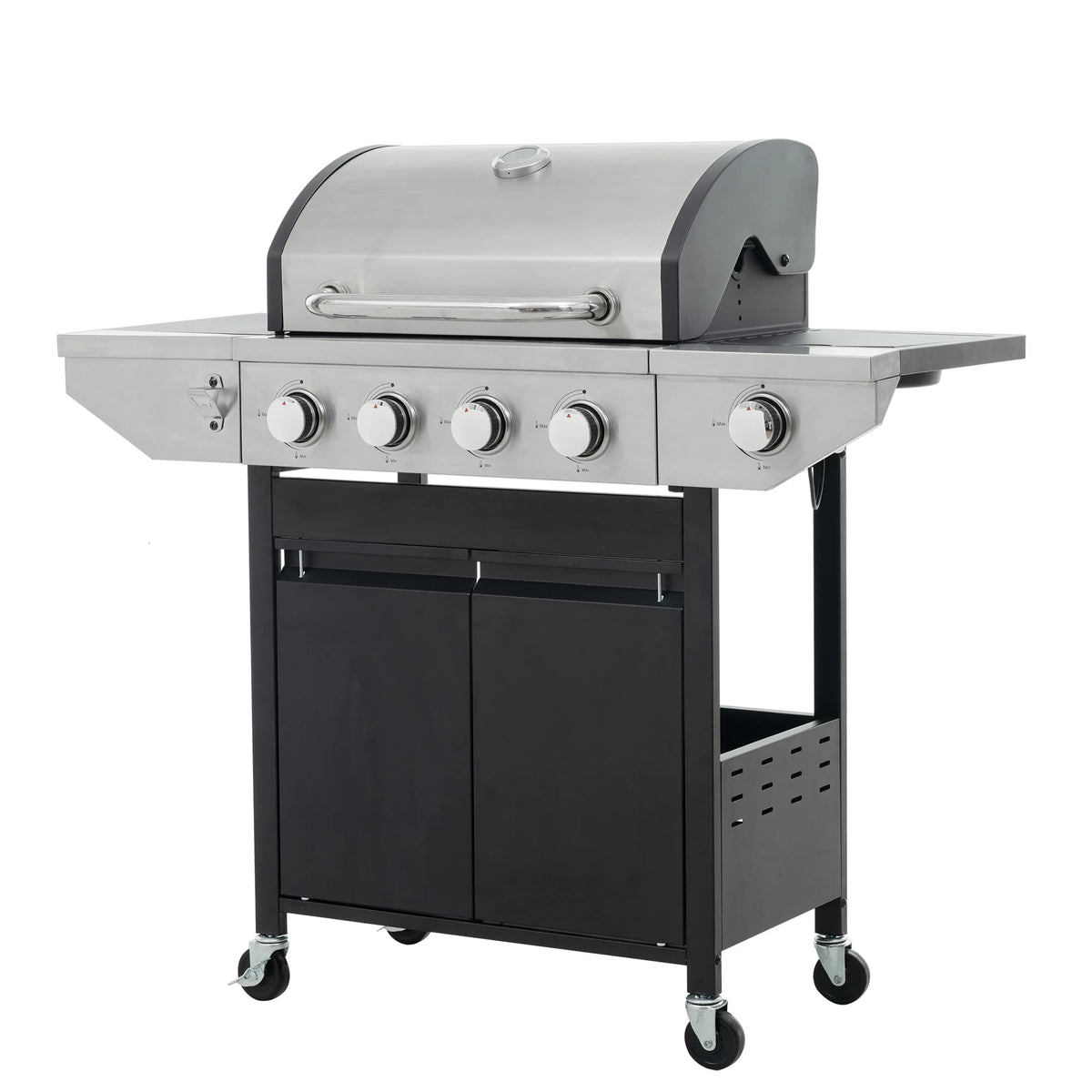 4 Burner Propane Gas Grill with Side Burner and Thermometer K95701